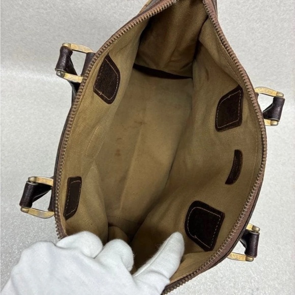 Gucci Brown and Tan Monogram Satchel - Picture 14 of 16